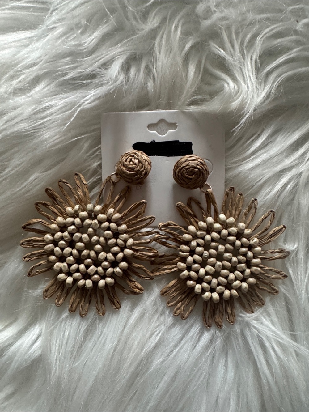 Handcrafted Brown Sunflower Drop Earrings - Natural Boho Style